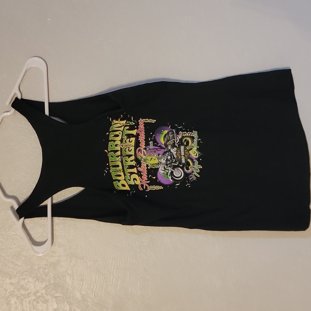 SMALL, BLACK, BOURBON STREET, HARLEY-DAVIDSON, SOFT, FLOWY, TANKTOP JEWELED
